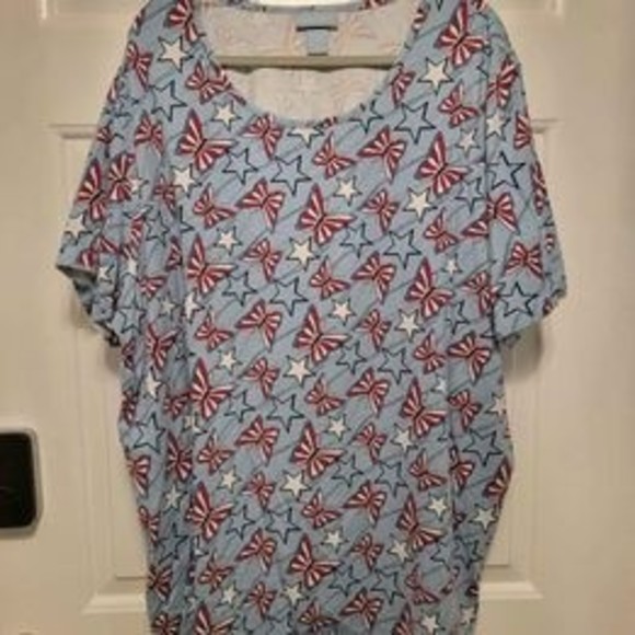3X Tunic Top Tee Stars And Stripes - Picture 1 of 7